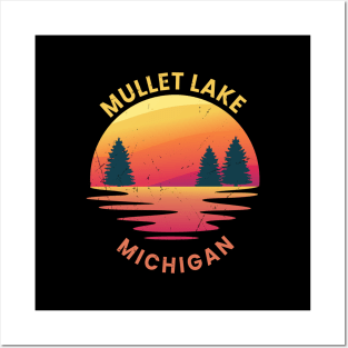 mullett lake michigan sunset Posters and Art